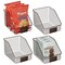 mDesign Slanted Front Kitchen Pantry Storage Organizer Basket - 4 Pack